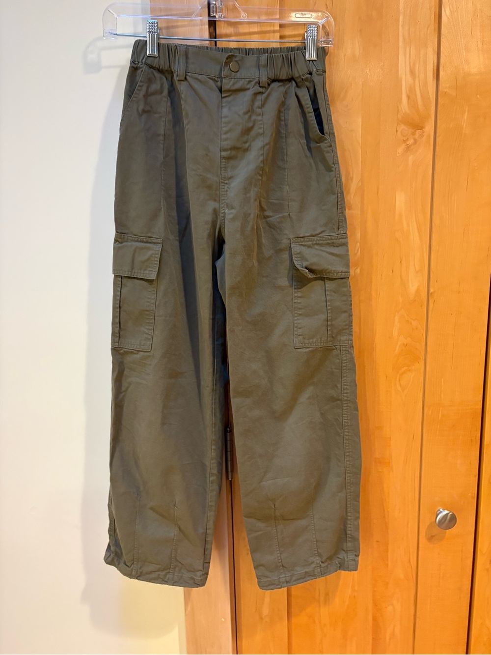 Girls Olive Green Cargo Pants for
